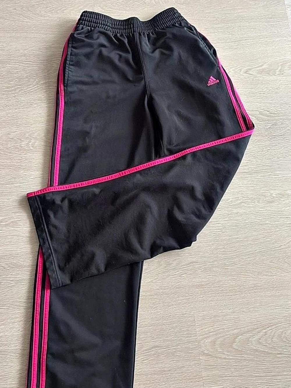Adidas Tricot 3-Stripes Track Pants Black & Pink Track Pants size small